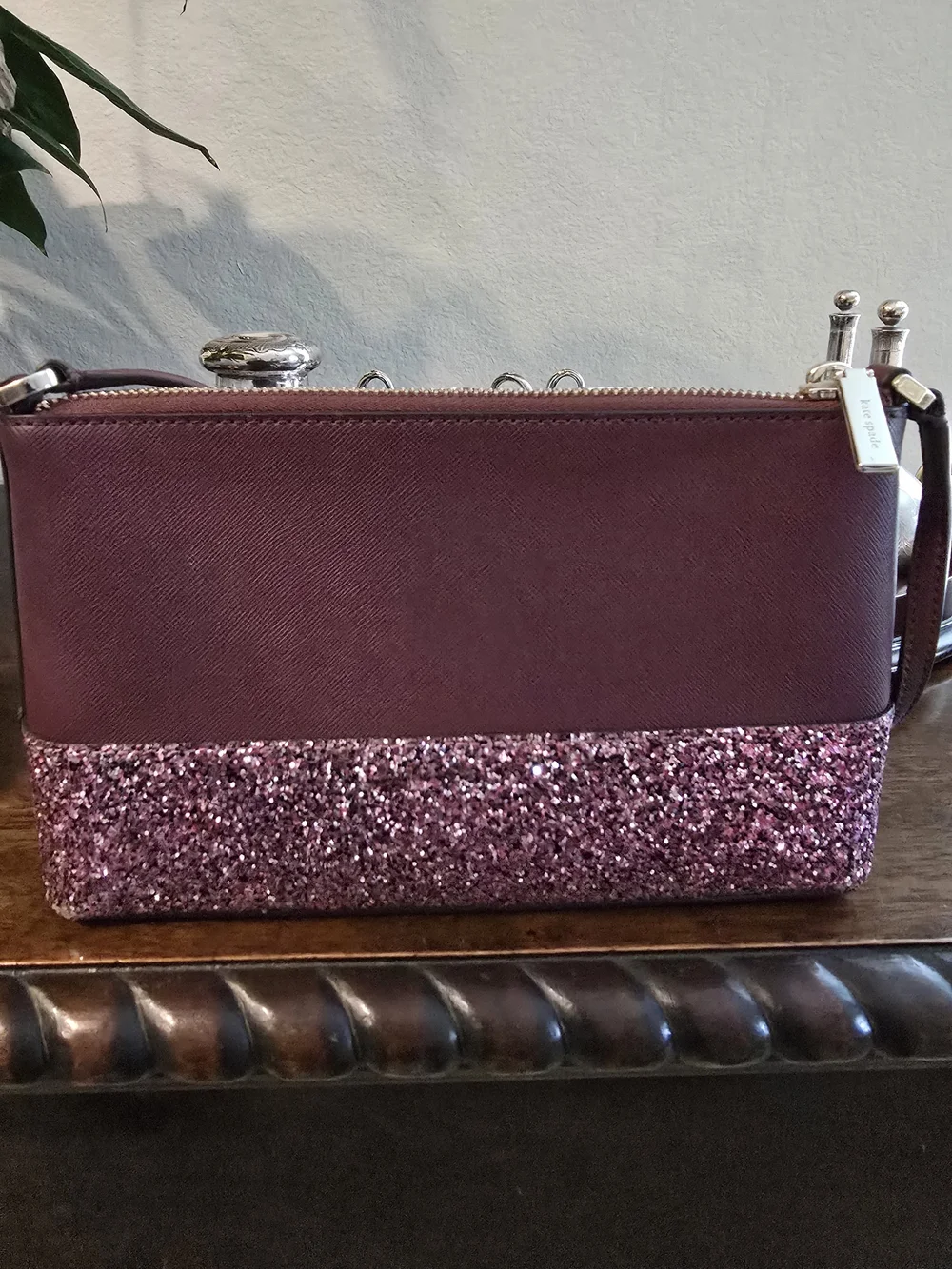 kate spade Plum Two-Tone Glitter Crossbody